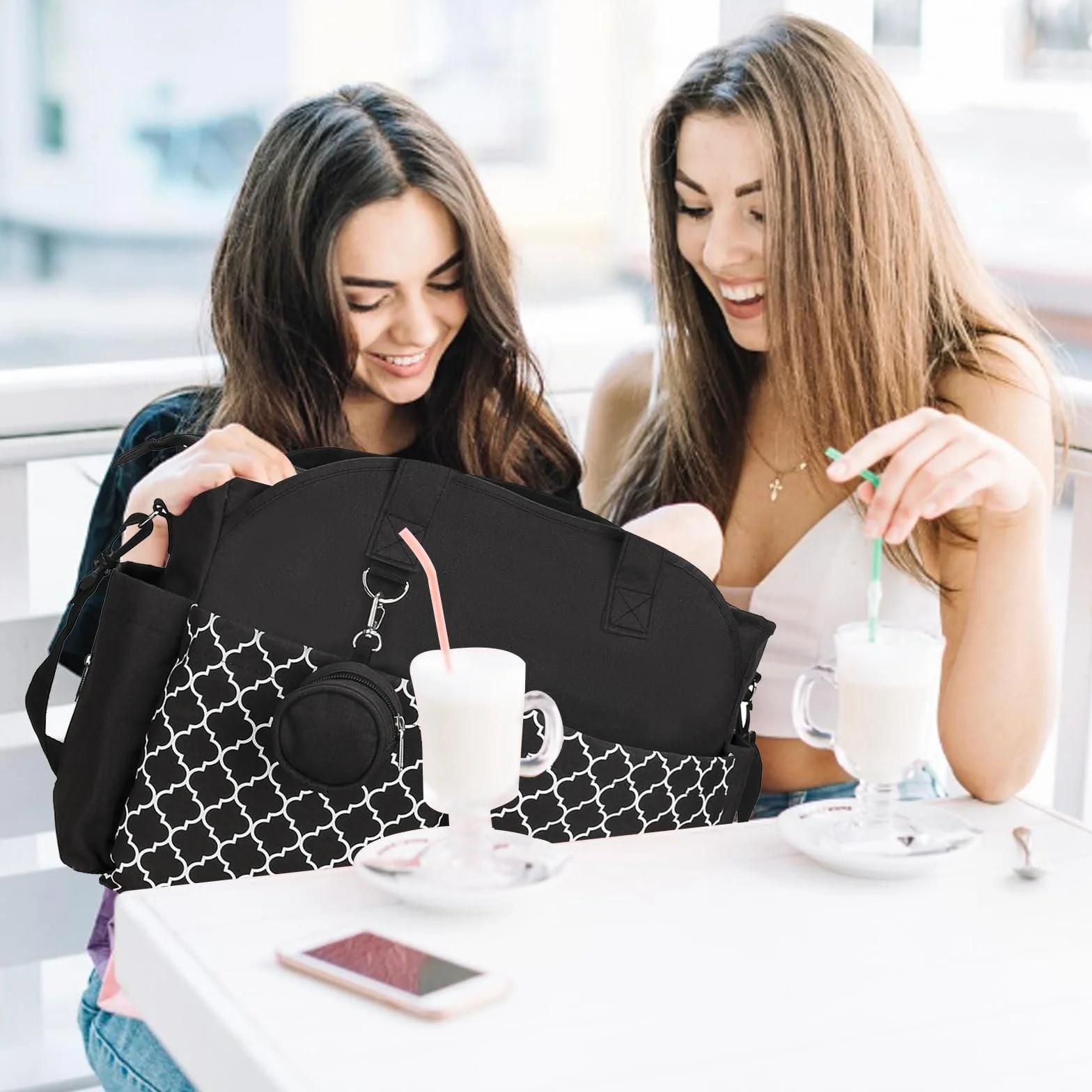 Bolso Cambiador Bebe, Pañaleras Gran Capacidad con Bolsa de Chupete para Bebés, Gran Bolso de Viaje, Bolsa Hospitalaria Multifunción para Maternidad (Negro)