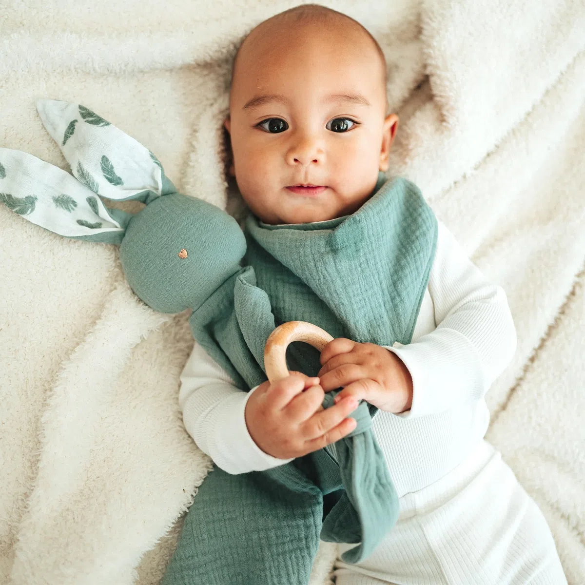 Mikito - Doudou Bebe 30x30cm Algodon Organico - Muselinas Bebe Algodon - Ideal para Arrullo Bebe Recien Nacido - Regalos Bebes Recien Nacidos Originales - Dudus Bebe