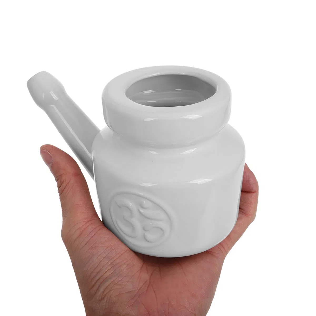 Healvian Olla De Cerámica Para Limpieza Nasal Botella De Enjuague Nasal Seguro Reutilizable Para Uso Doméstico Y Yoga 5.70X3.54X3.34In