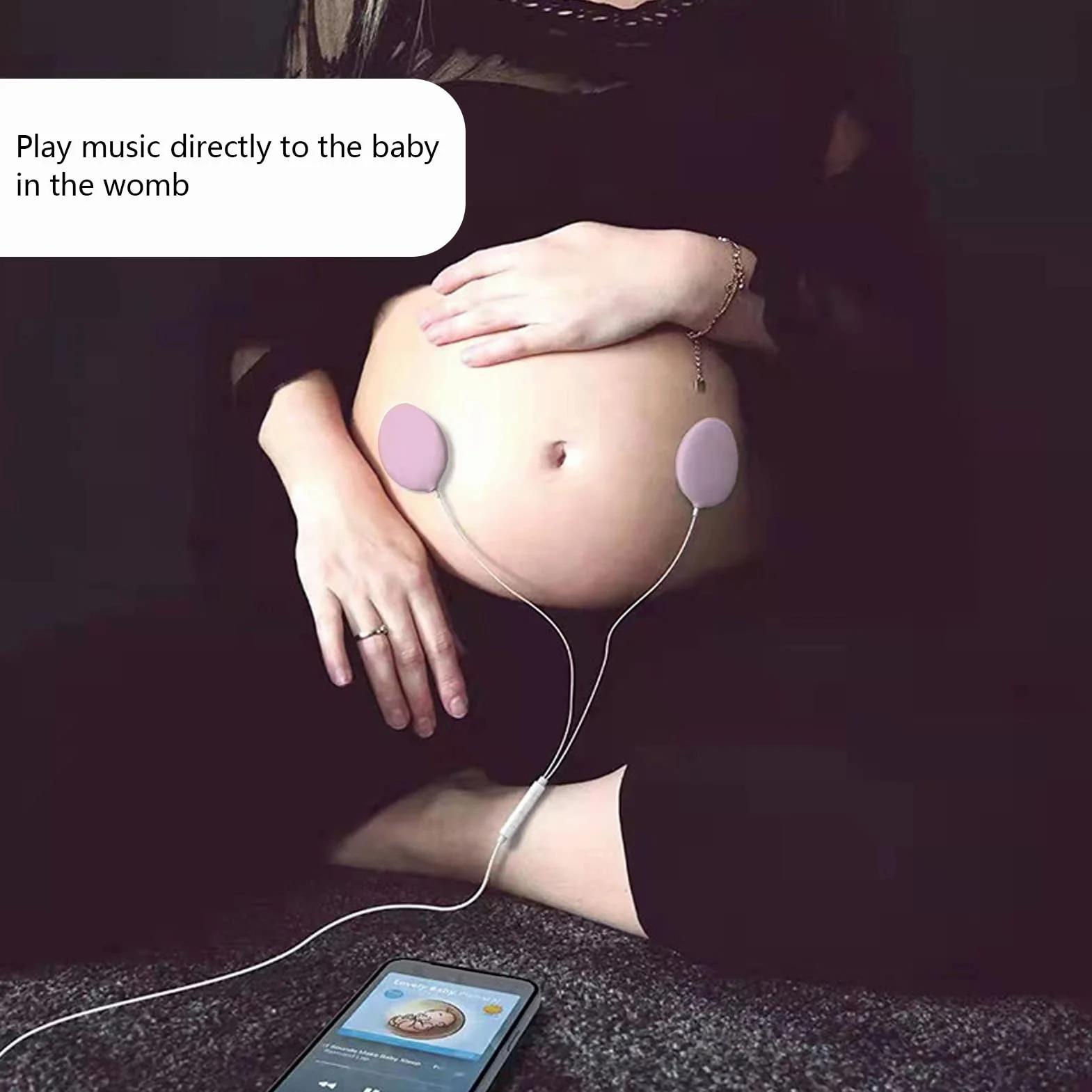 Auriculares Prenatales Baby Bump, Altavoz para Compartir Música para Mujeres Embarazadas Music Play Prenatal Belly Speaker Earphones Regalo De Audio Portátil para El Embarazo