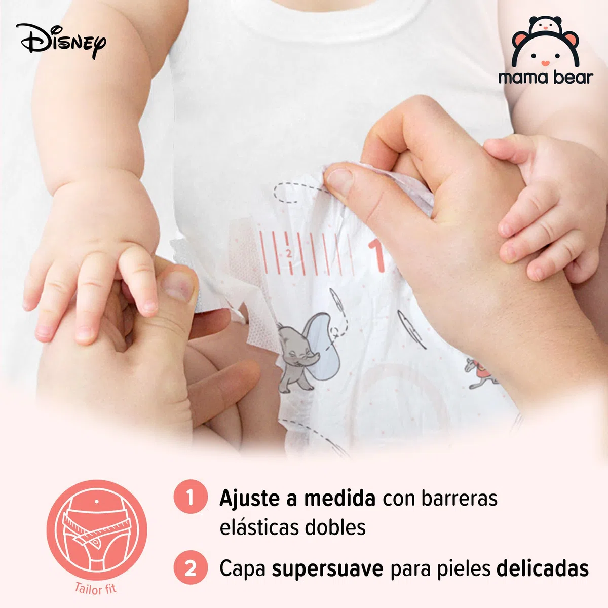 Marca Amazon - Mama Bear Disney pañales ultrasecos, Talla 1 (2-5 kg), Blanco, 96 Unidad, 2 Paquetes de 48 - PACK MENSUAL
