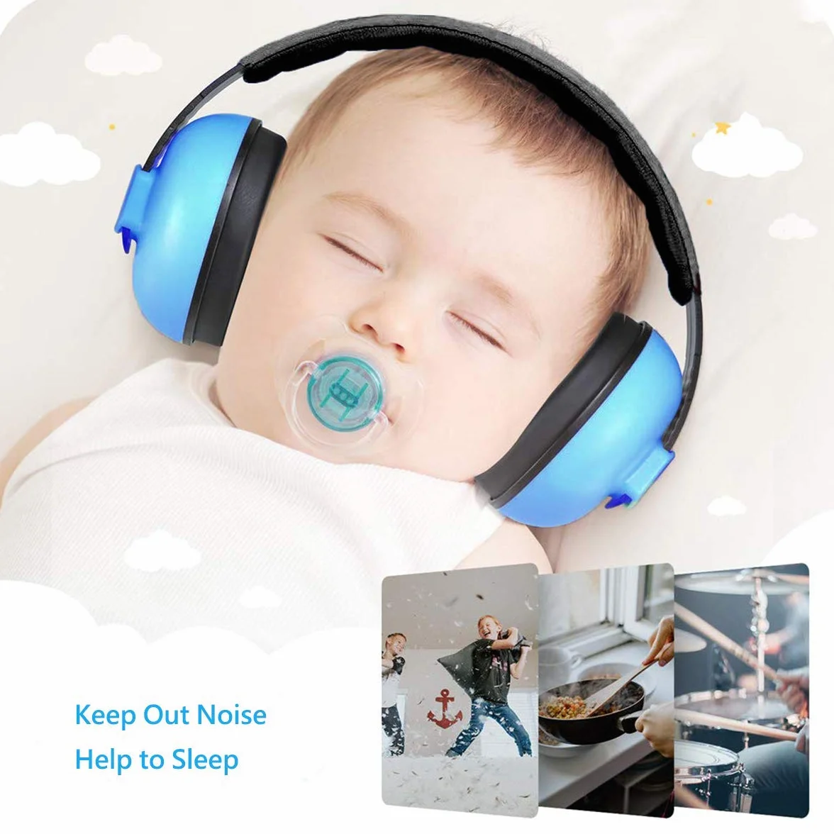 Protección Auditiva para Bebés Orejera Antiruido Niños Autismo Cascos Antiruido para Bebe 0-2 Años