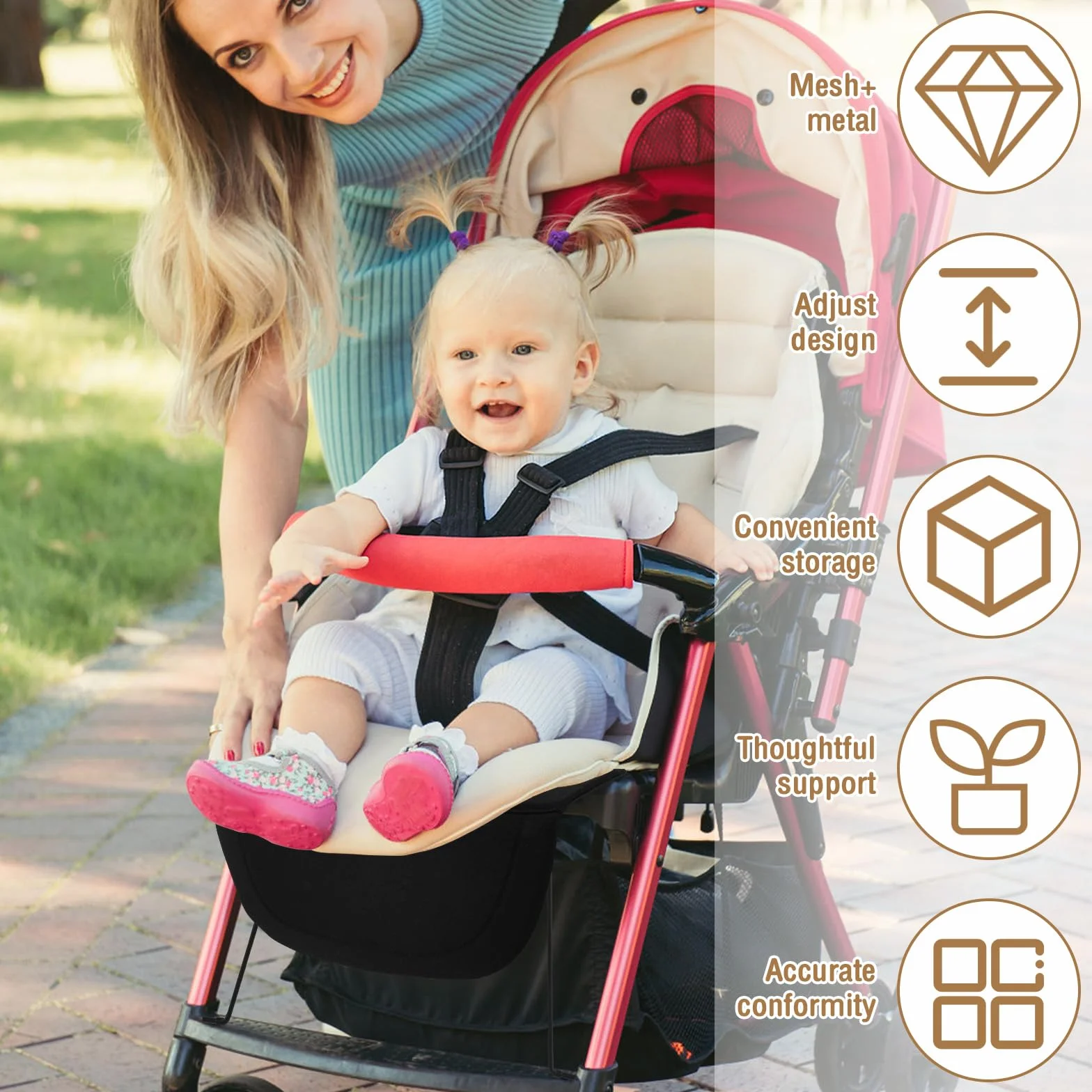 Reposapiés para cochecito de bebé, reposapiés extendido, pedal de asiento extendido, transpirable, duradero, reposapiés, accesorios para cochecitos para niños AER+/AER (negro)
