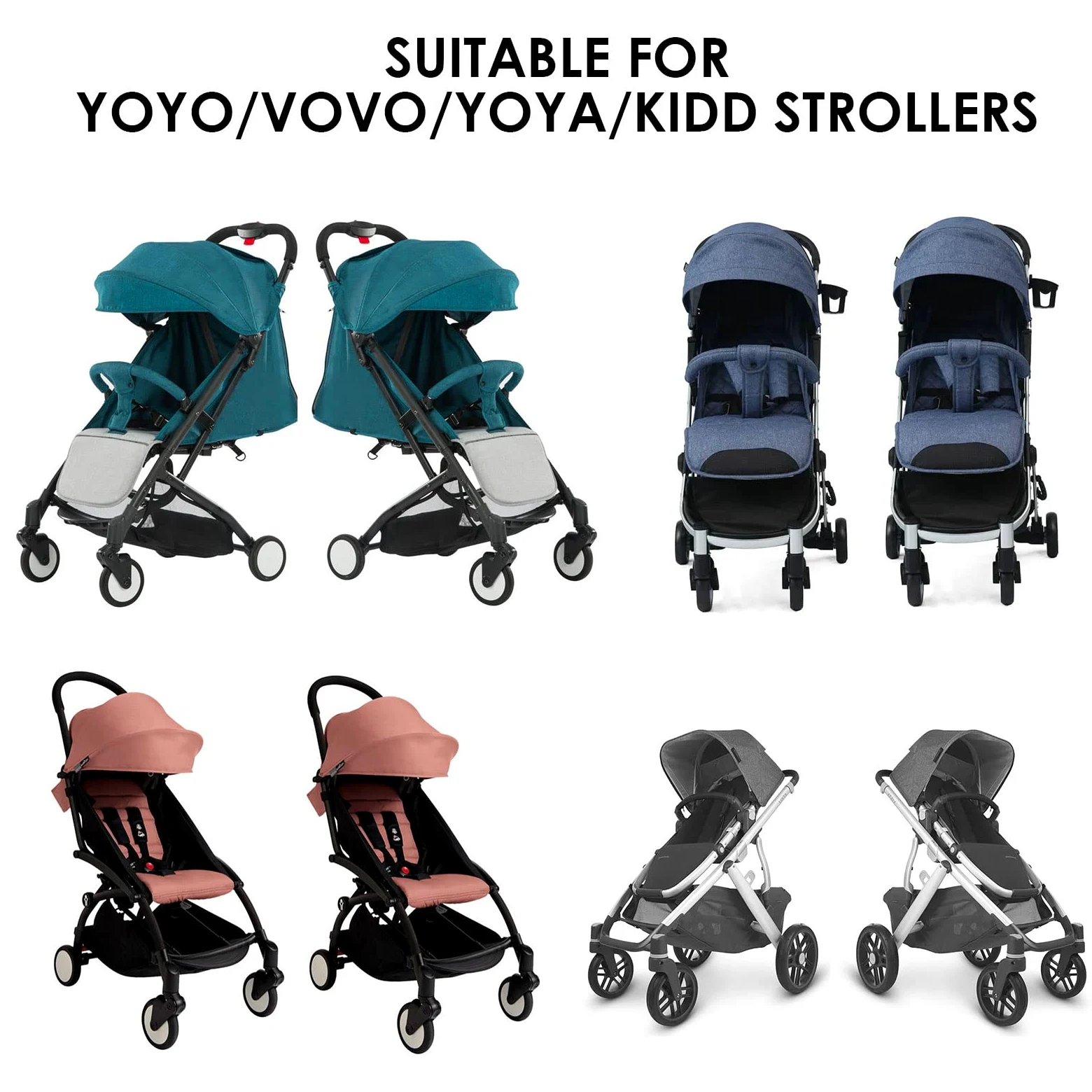 Petyoung 3 Conectores para Cochecito de bebé, acoplador para Cochecito de bebé, Gancho de liberación rápida Adecuado para cochecitos YOYO