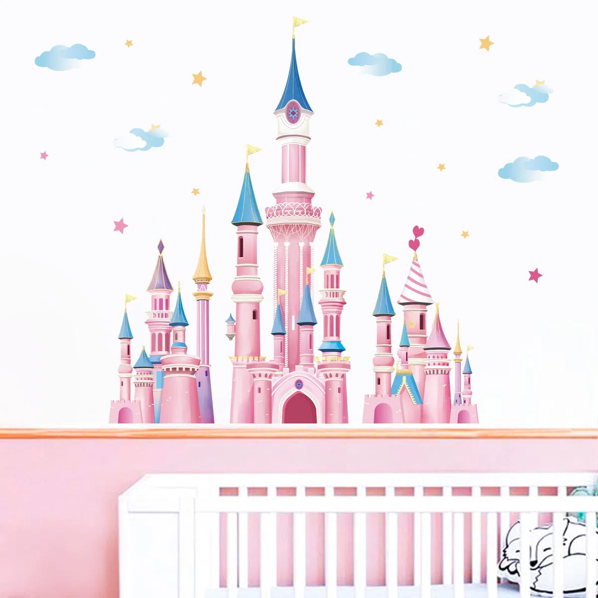 wondever Pegatinas de Pared Castillo de Hada Adhesivos Pared Decorativos Niña Vinilos Pared para Habitación Infantiles Dormitorio Salón