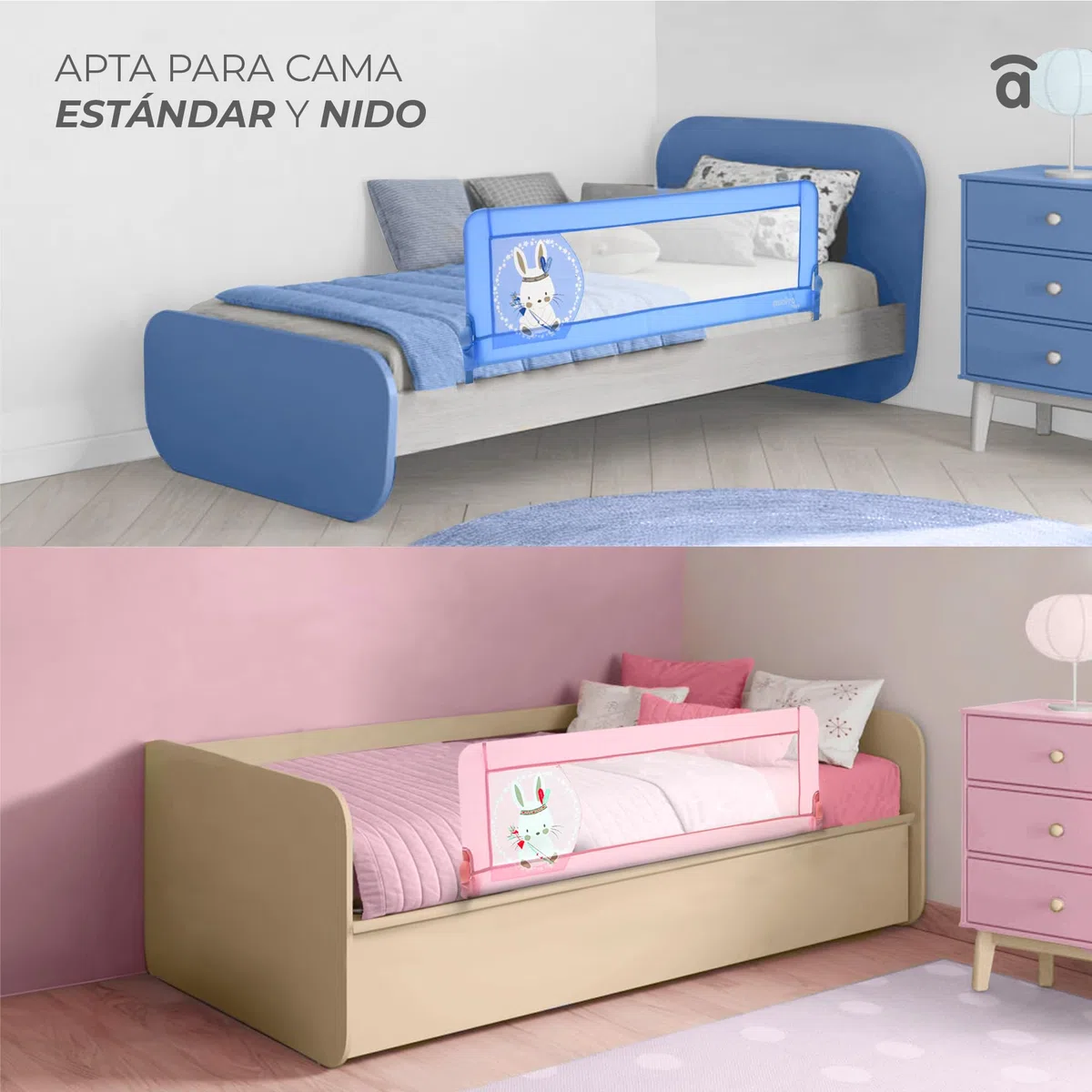 Asalvo 12661 - Barrera De Cama 2 En 1, color Blanco, 2000 g