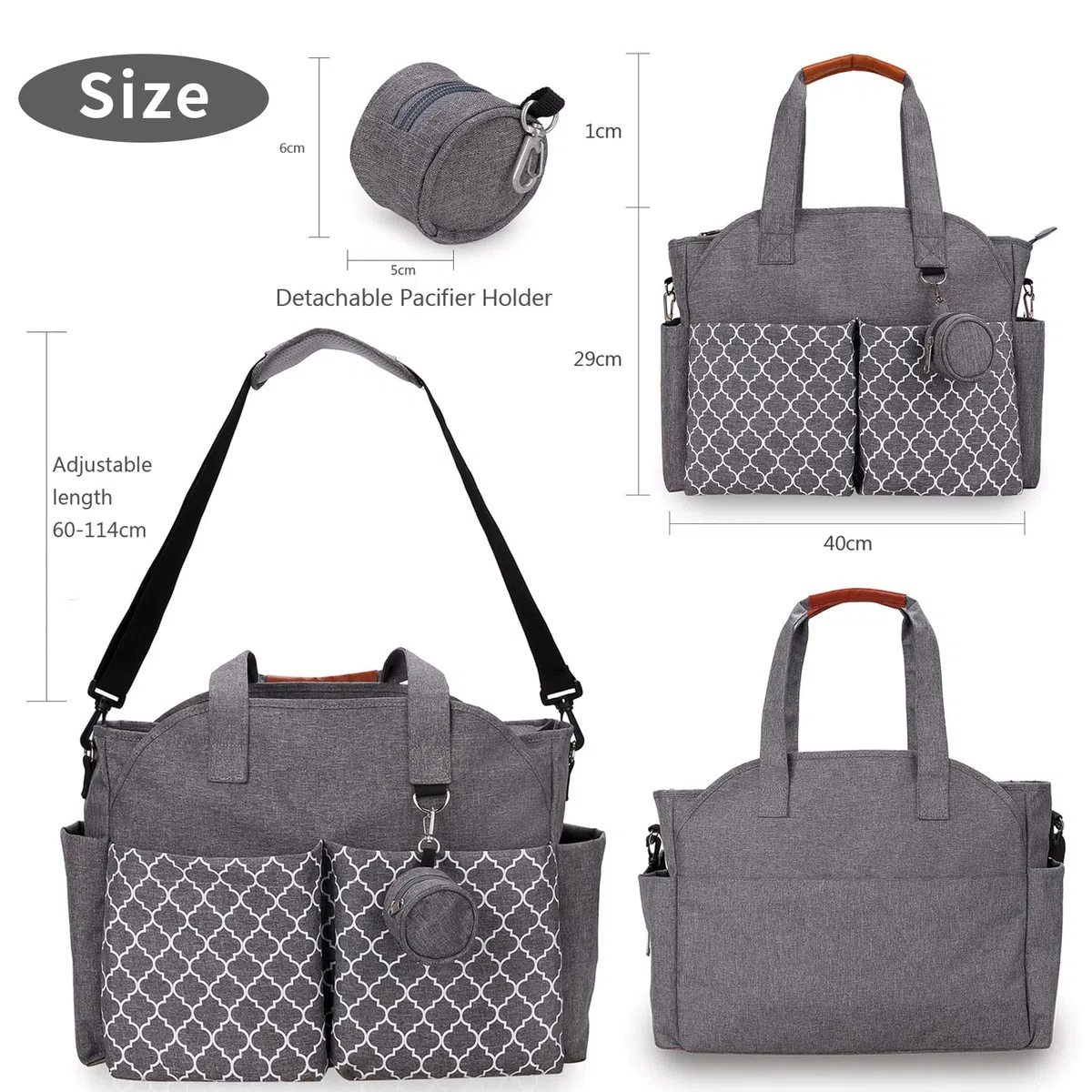 Bolso Cambiador Bebé, Pañalera Gran Capacidad con 13 Compartimentos, Bolso Maternidad Multifunción Impermeable, Bolsa para Cochecito con Portachupetes, Ideal para Viaje y Estancia Hospitalaria