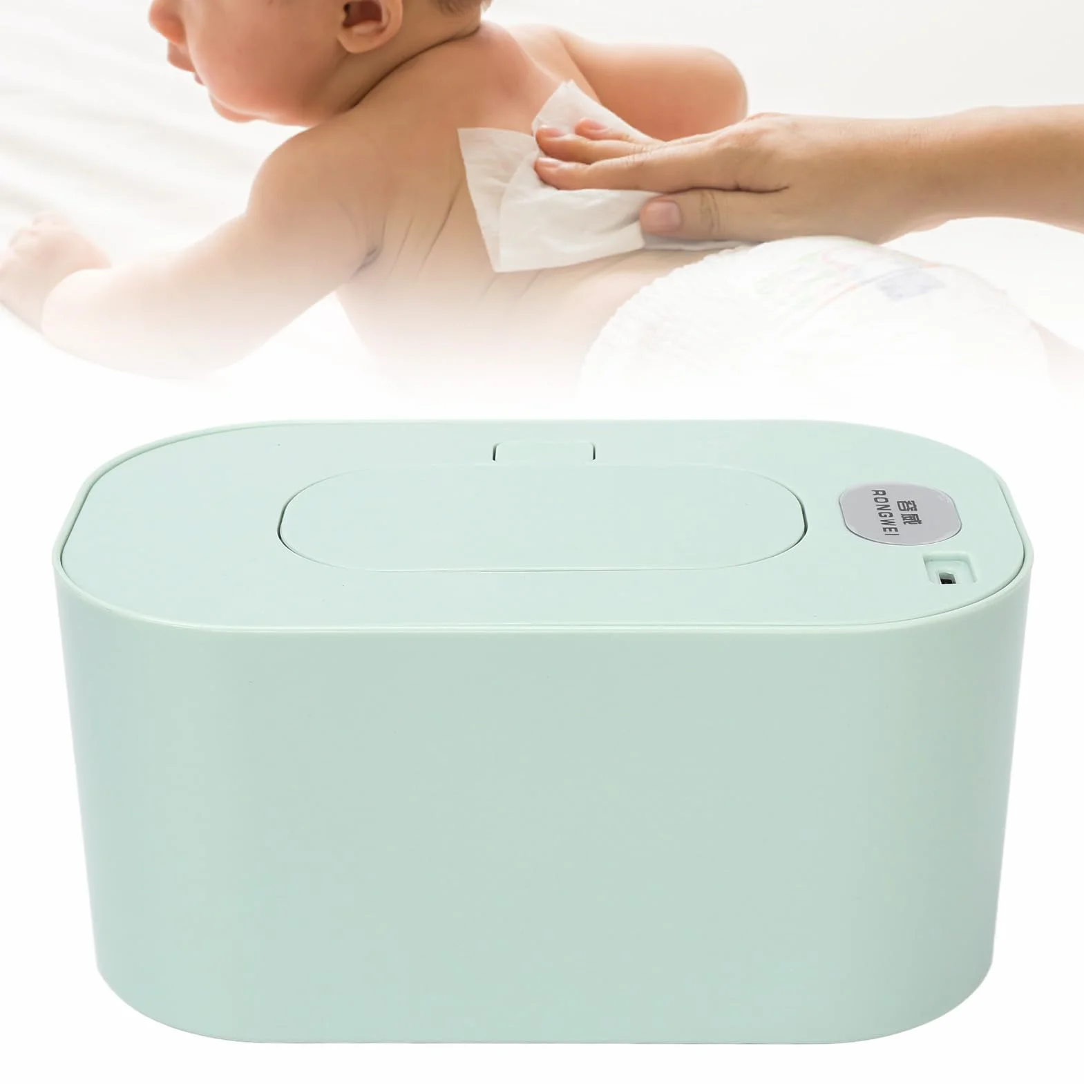 Calentador de toallitas húmedas para bebé,Calentador de pañales portátil de temperatura constante Calentador de toallitas húmedas para bebé Dispensador de toallitas húmedas Newborn Essentials(Verde)