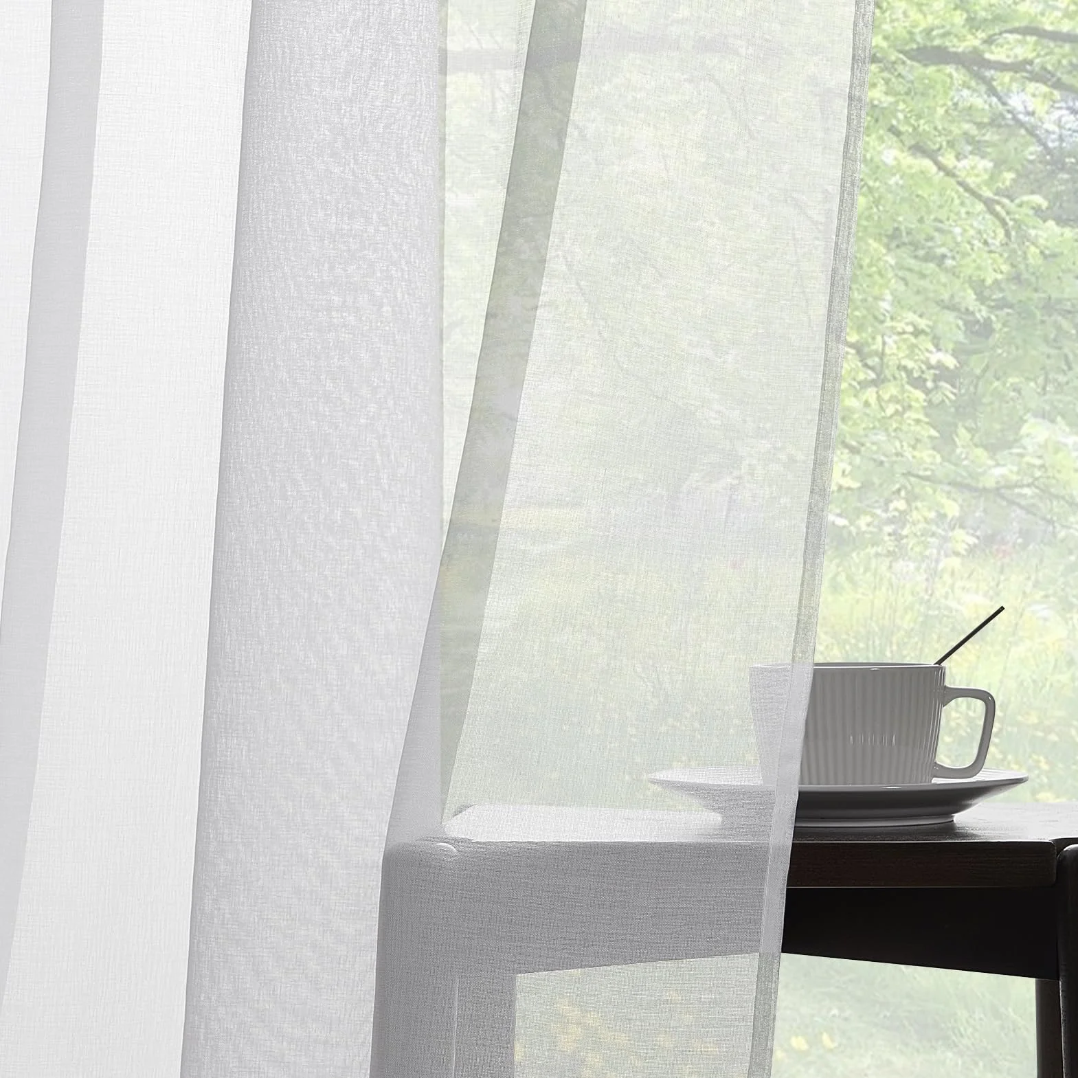 Topfinel Cortinas Cocina Moderno 2 Piezas para la Ventana Corta traslucida 140x145cm visillos Blancos para riel Cortina para la Cuarto de Bebe y decaracion la habitacion