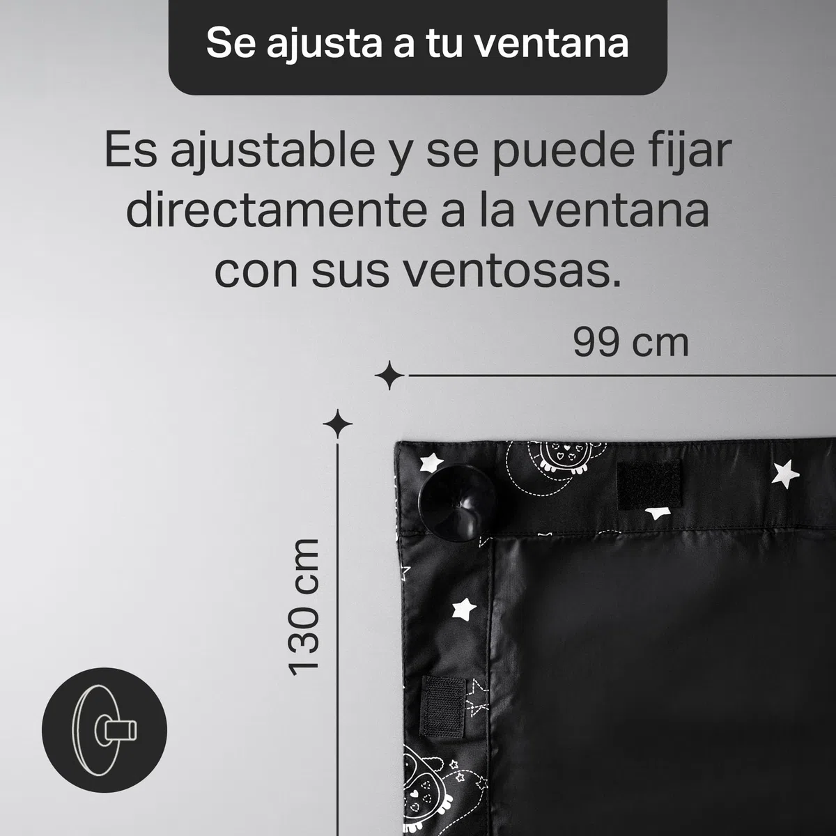 Tommee Tippee Cortina Opaca de Viaje Sleeptime con ventosas, Ajustable y Ligera, tamaño Normal, 130 x 99 cm