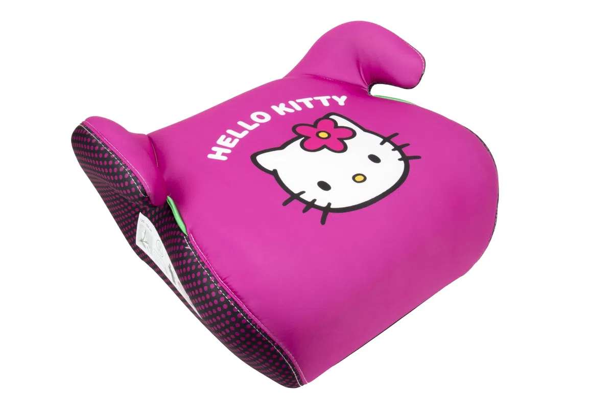 Hello Kitty Alzador Infantil Nueva Homologación Europea I-Size R129/03. Funda de 3 cm Extraíble. para Niños y Niñas de Entre 125 – 150 cm. Seguridad y Confort Asegurada.