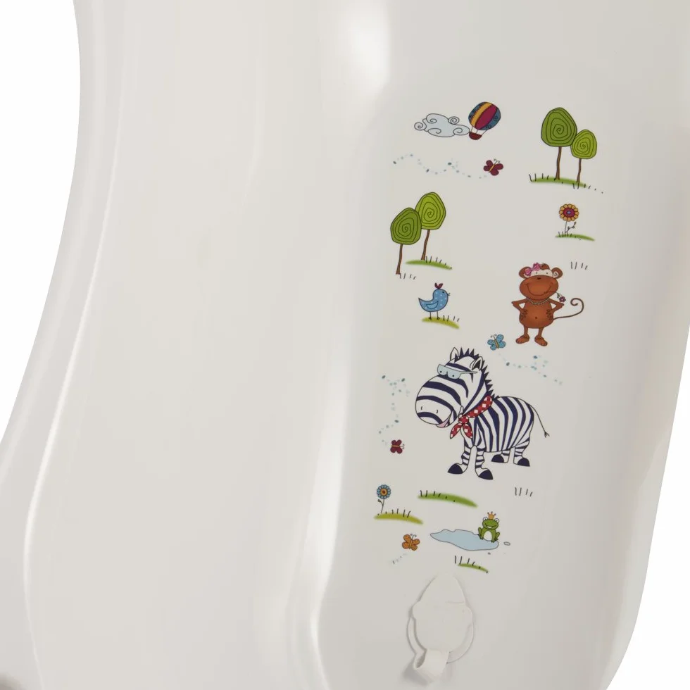 keeeper Bañera Ergonómica con Tapón Hippo, De 0 a 12 Meses, 84 cm, Maria, Blanco