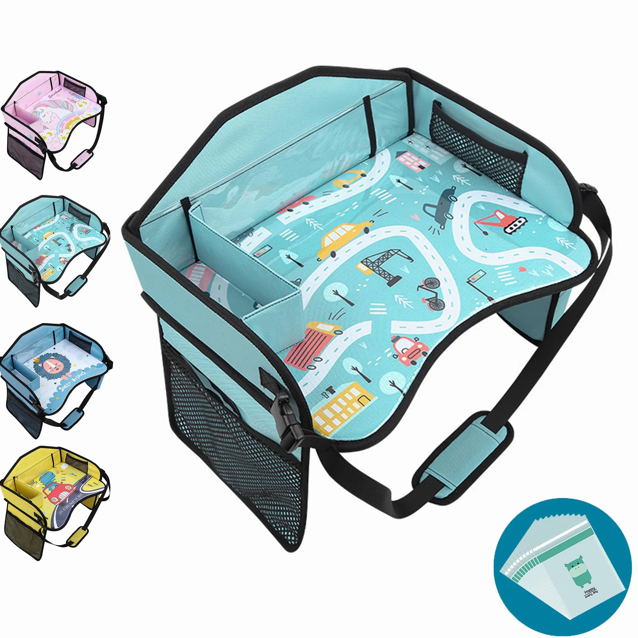 Bandeja de asiento de coche para niños de viaje, bandeja de viaje para, bandejas de esenciales de viaje por carretera, mesa de asiento de coche para niños, actividades de