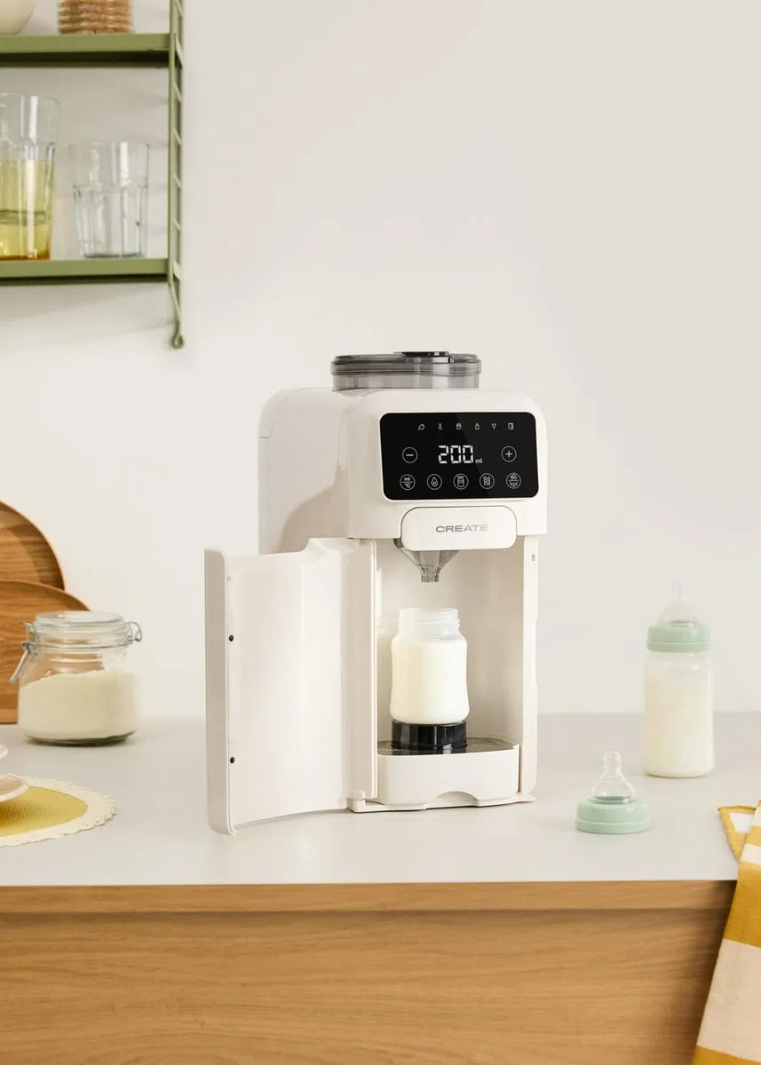 CREATE/BABY THERA MATIC/Preparador de biberones automático con dosificador de fórmula blanco roto/Temperatura y dosificación ajustables, diferentes alturas de biberón, autolimpieza, 1350W
