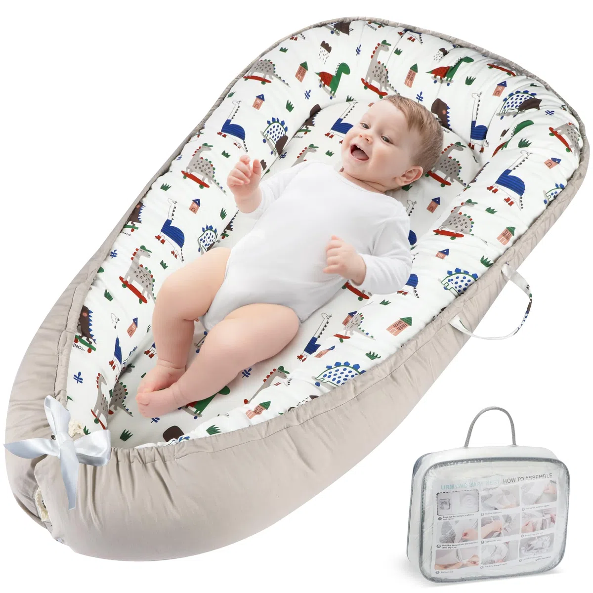 URMYWO Nido de Bebé nido bebe recien nacido Nido de Colecho para Bebe Reductor de Cuna algodón 90 x 50 cm